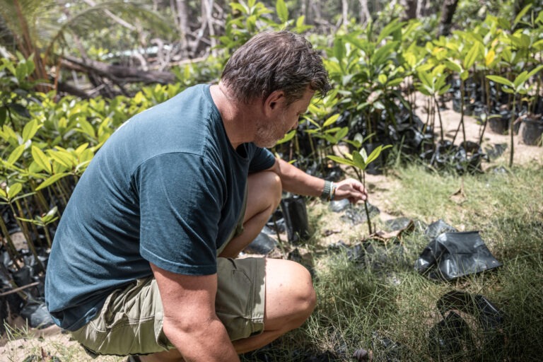 André Wiersig auf einer Mangrovenplantage auf den Philippinen.